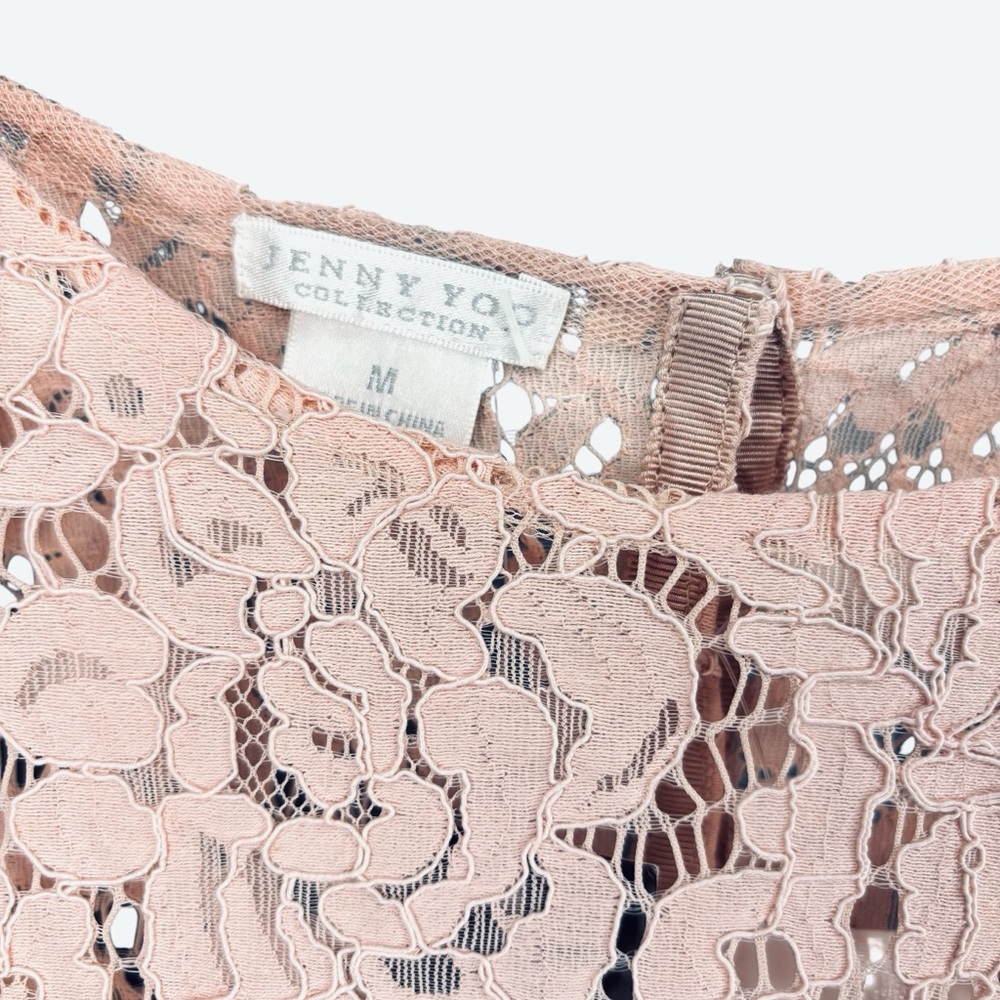 Jenny Yoo Cord Lace bridal topper cover up wrap bolero blush MEDIUM sleeve NWT - Picture 6 of 9
